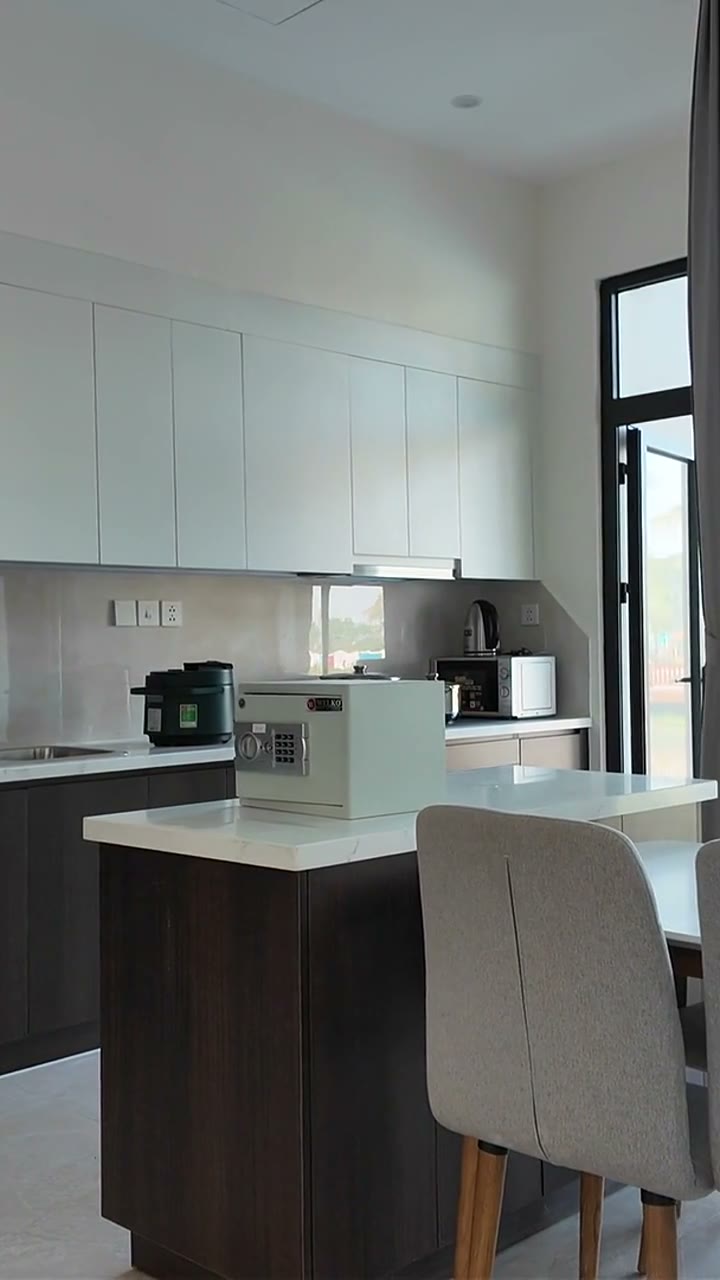 Bright white kitchen with clean modern lines