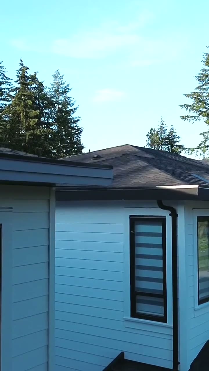 House exterior and roofline seen from an elevated angle